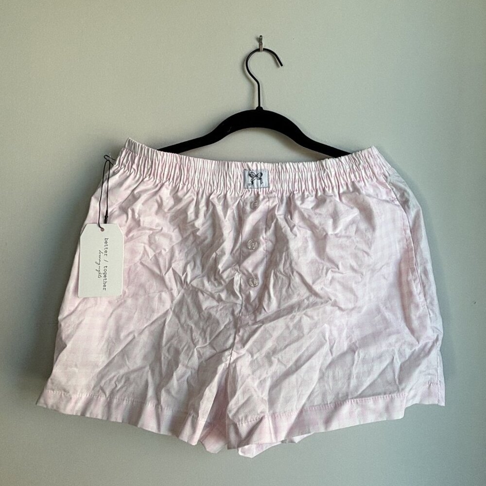 Better/Together "Dreamy Nights" Pink Striped Boxer Shorts - M